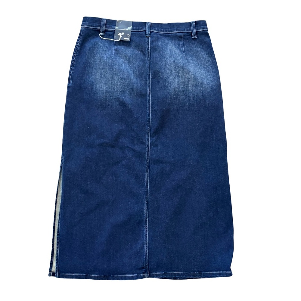 Inc Denim Button Front Midi Skirt Y2K Size 10 with Side Slits - Picture 2 of 5